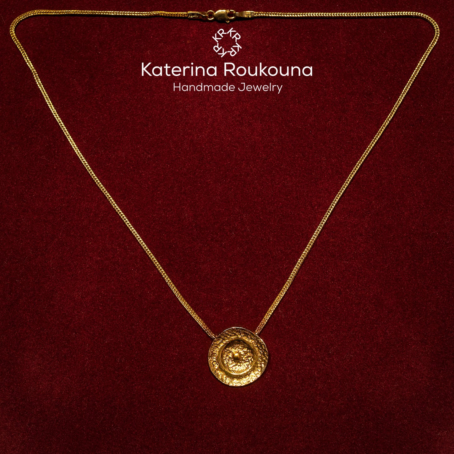 14k Gold  Greek ancient design necklace