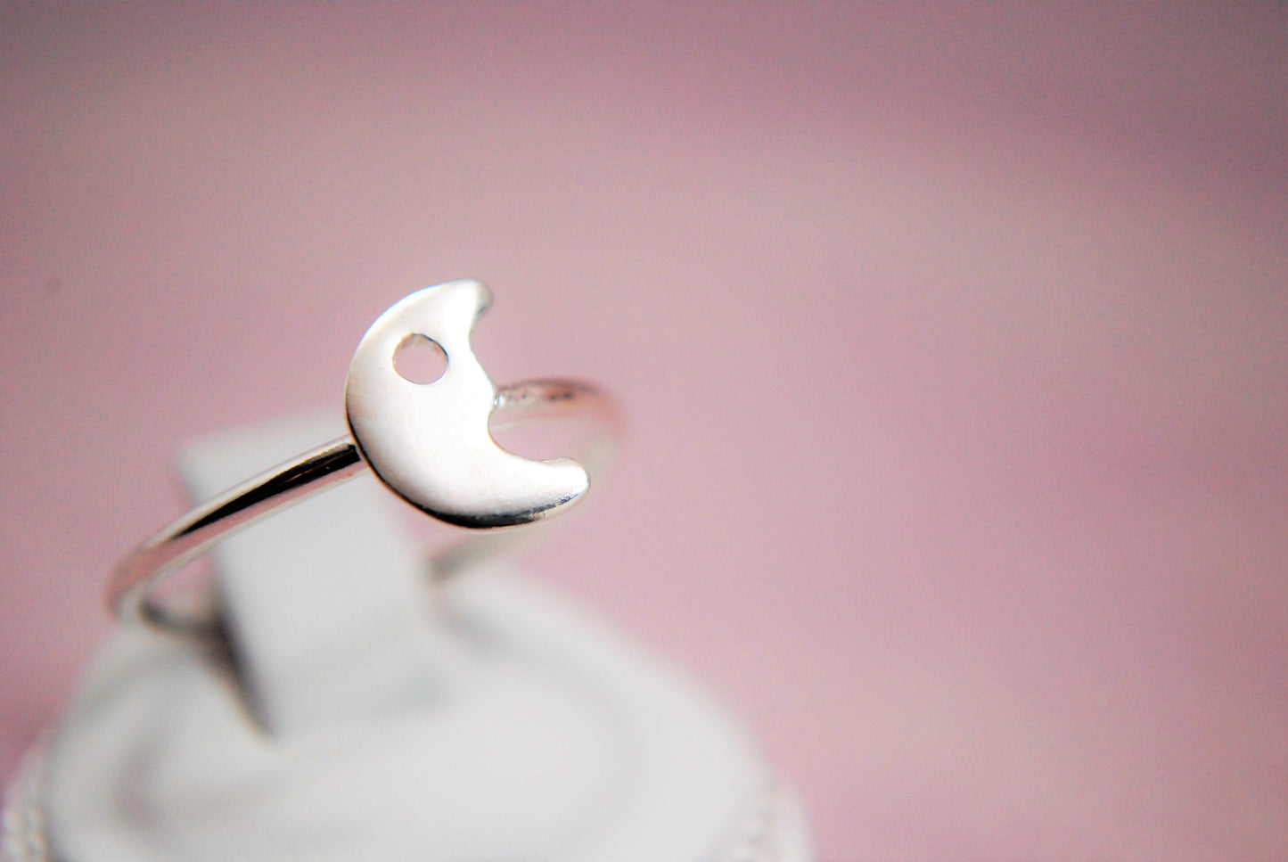 Half moon sterling silver ring - Katerina Roukouna