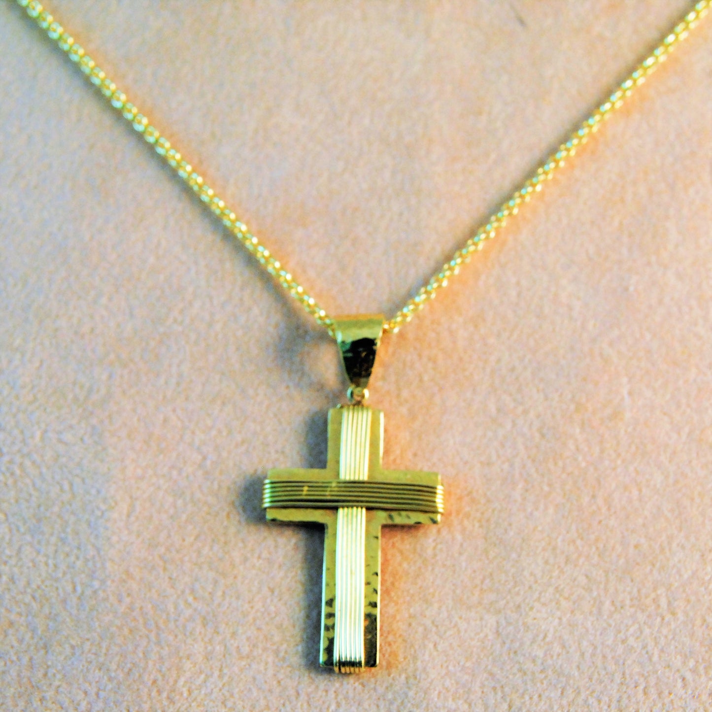 Handmade 18K Gold cross wiτh wires - Katerina Roukouna