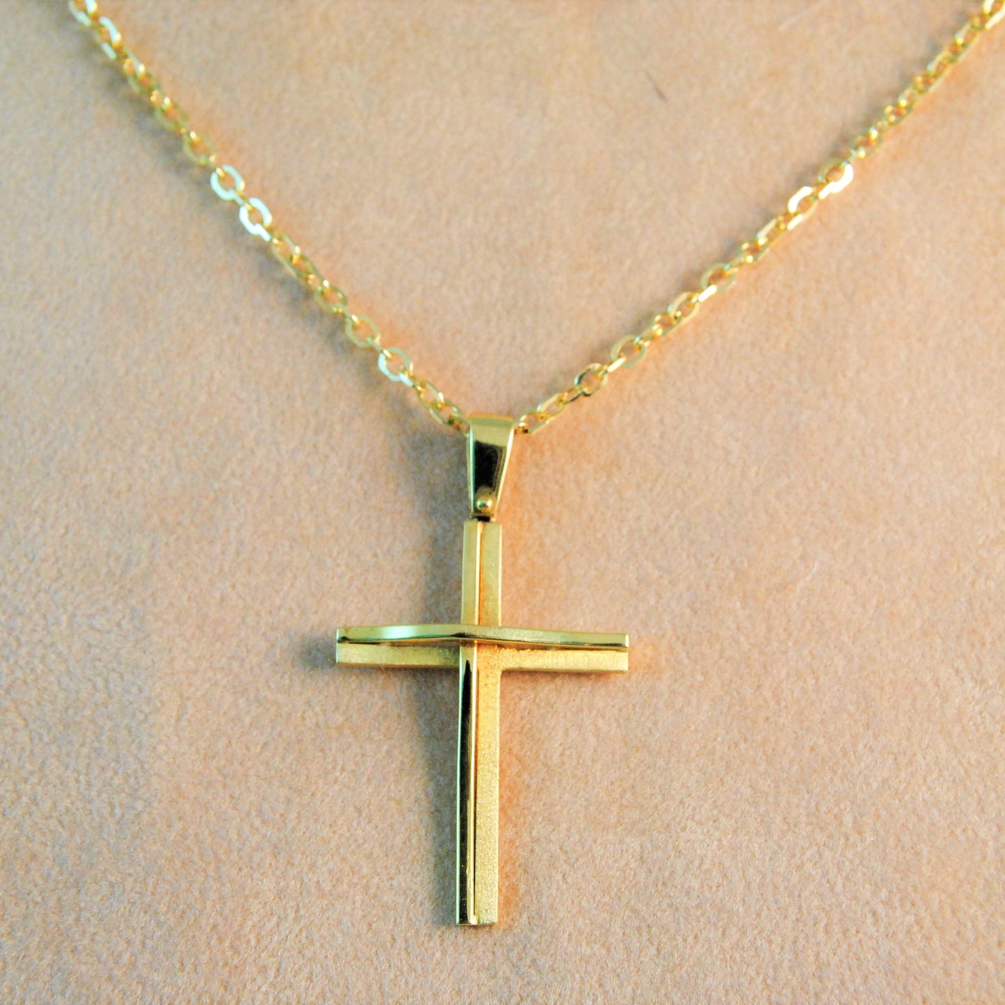 Handmade 18Κ Gold double cross - Katerina Roukouna