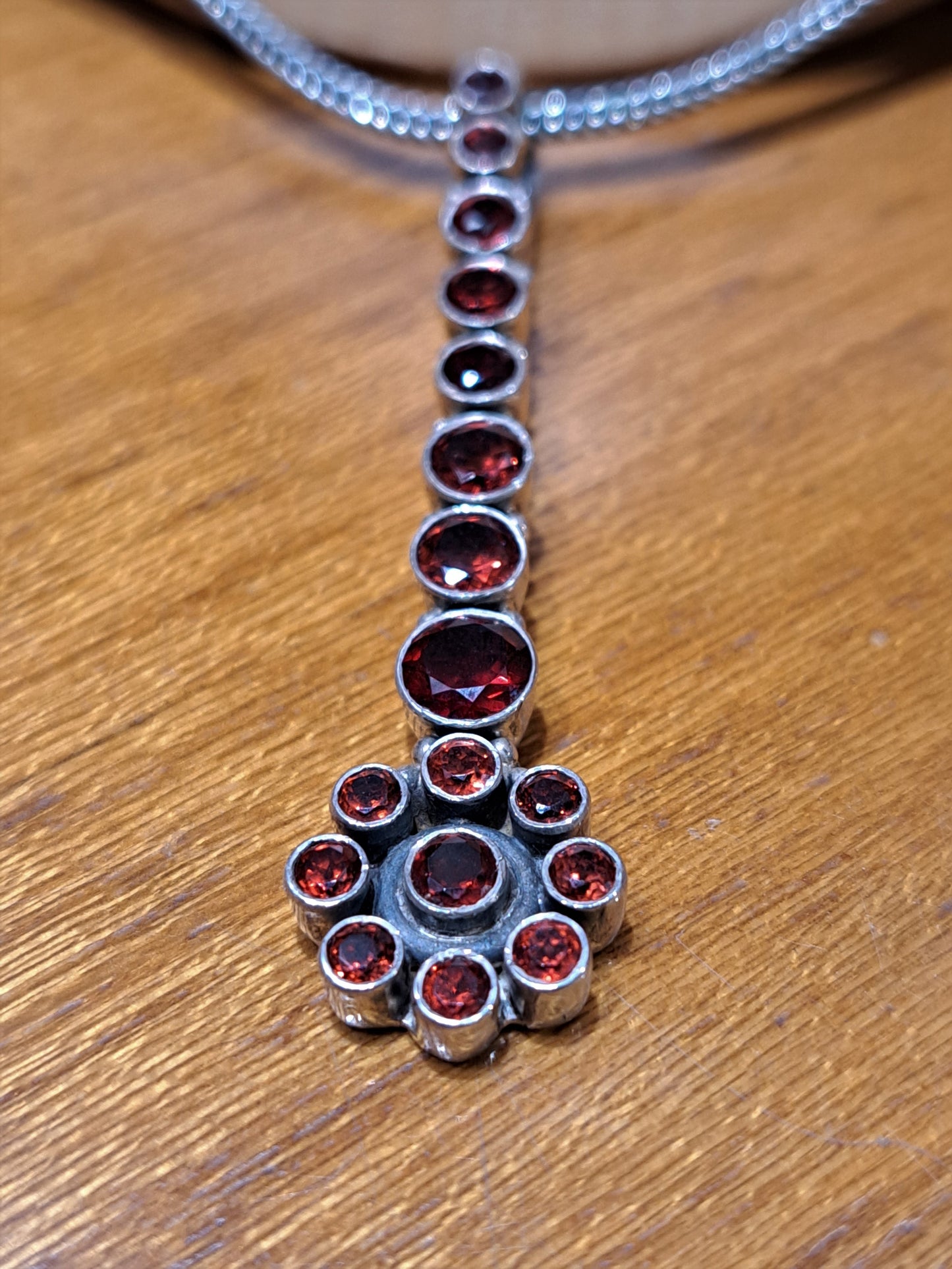 Traditional Flower with Garnets