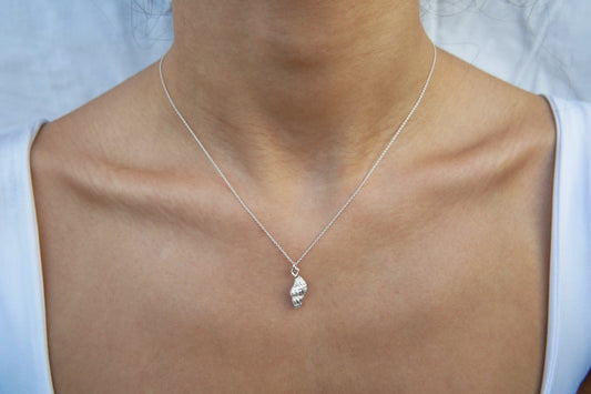 Medium Conch  silver necklace 