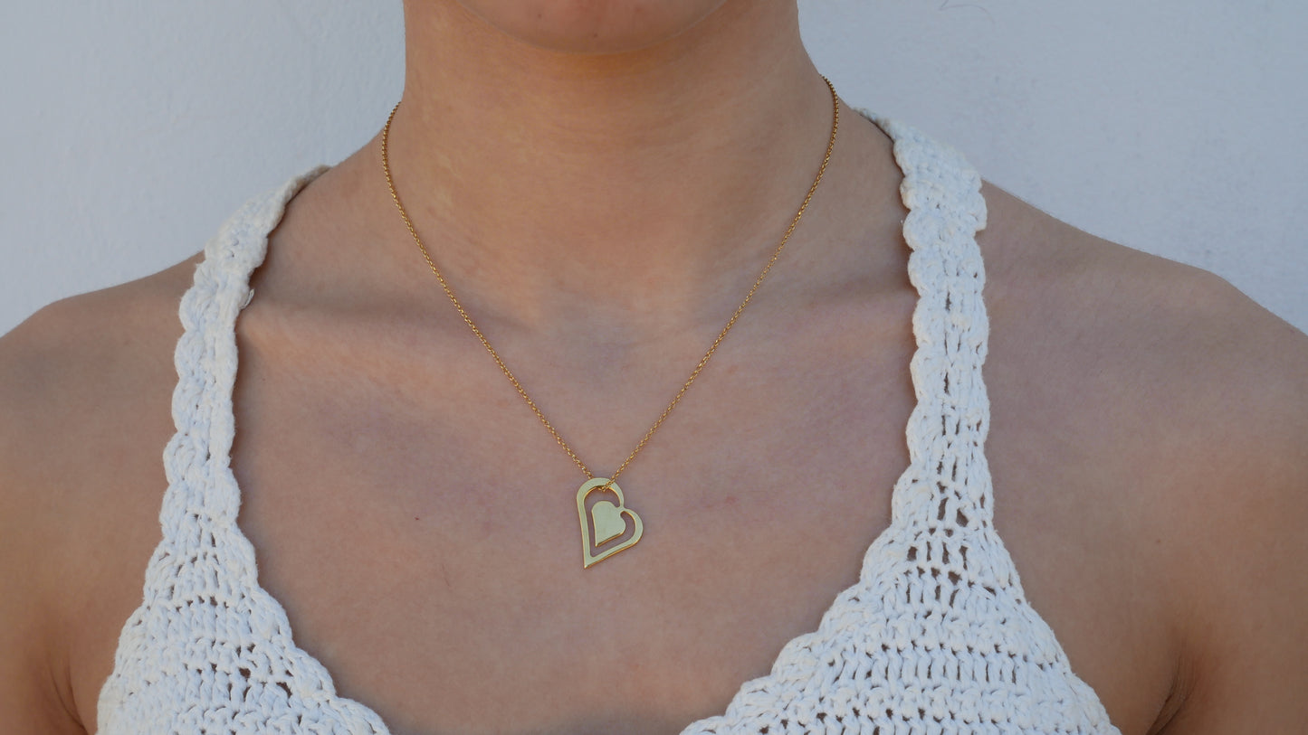 Double heart necklace