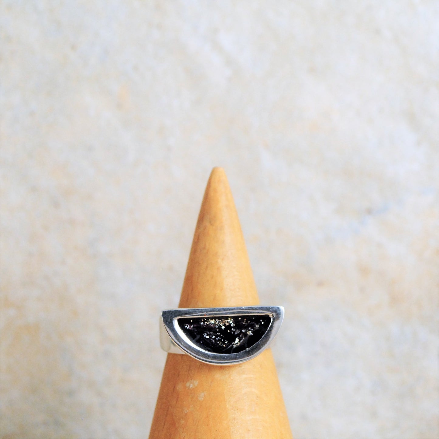 Black sterling silver ring