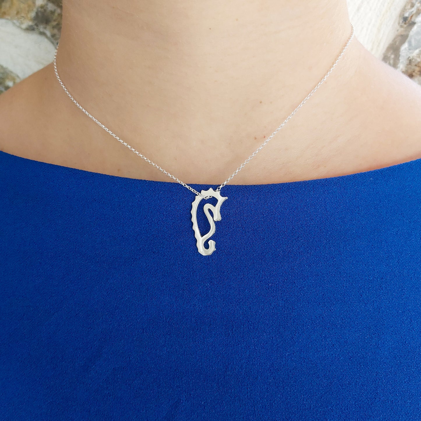 Sterling silver necklace with asea horse