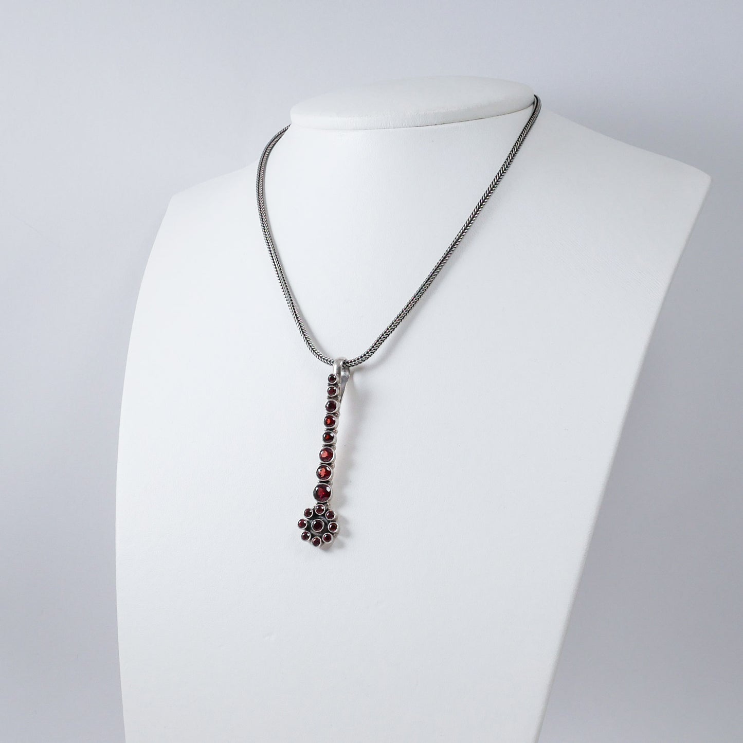 Traditional Flower with Garnets