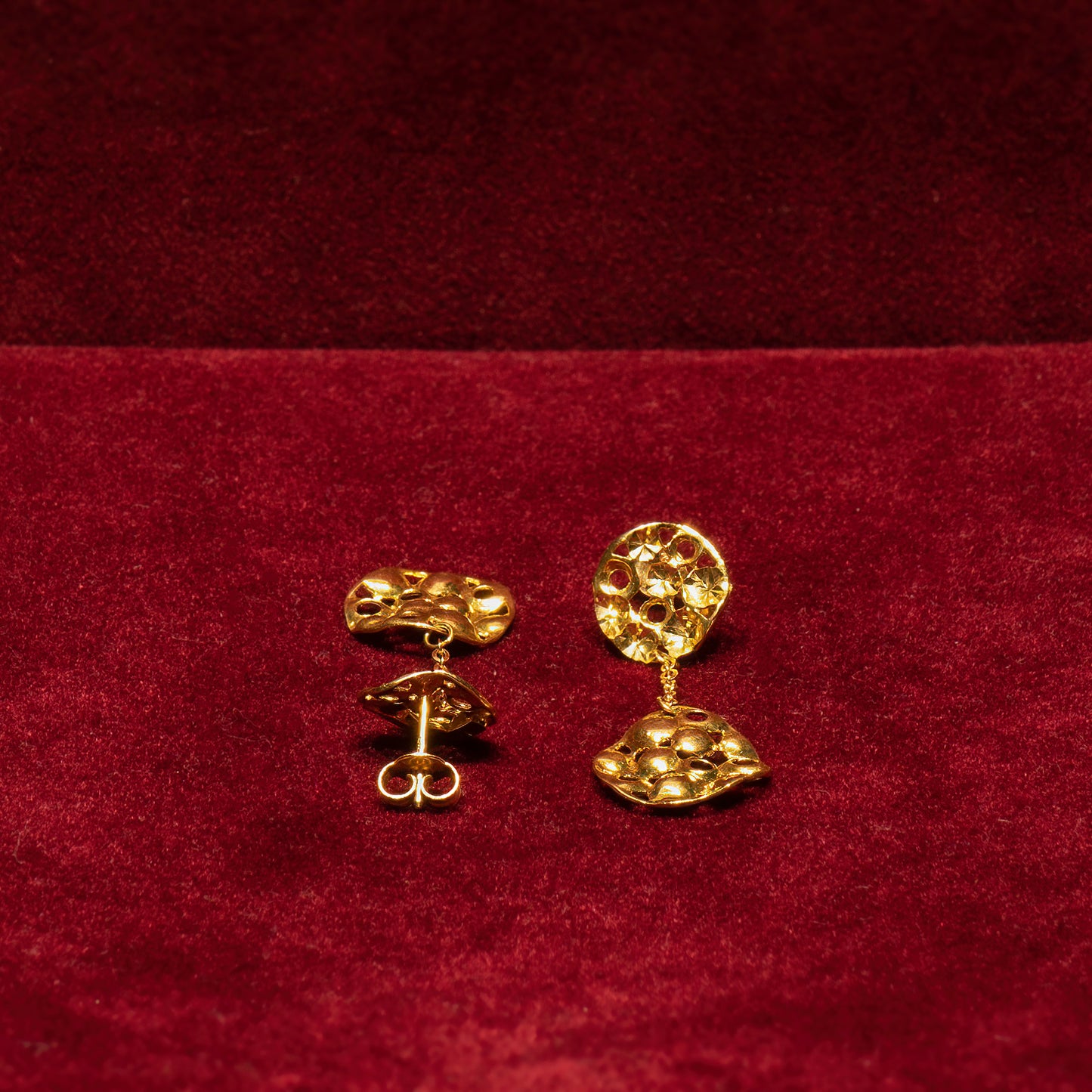 18Κ Gold handmade shiny earrings - Katerina Roukouna