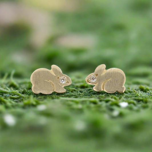 14K  Gold Rabbits earrings