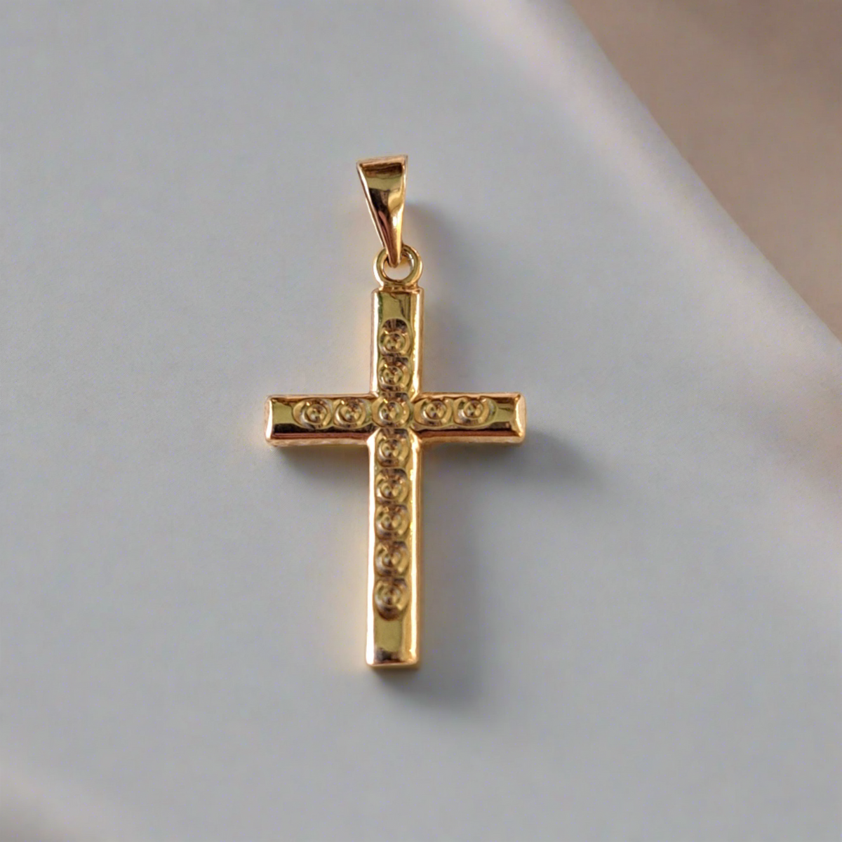 14K Gold cross with circles - Katerina Roukouna