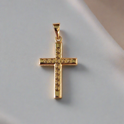 14K Gold cross with circles - Katerina Roukouna