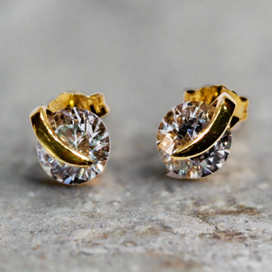 14K gold earrings with zirkons