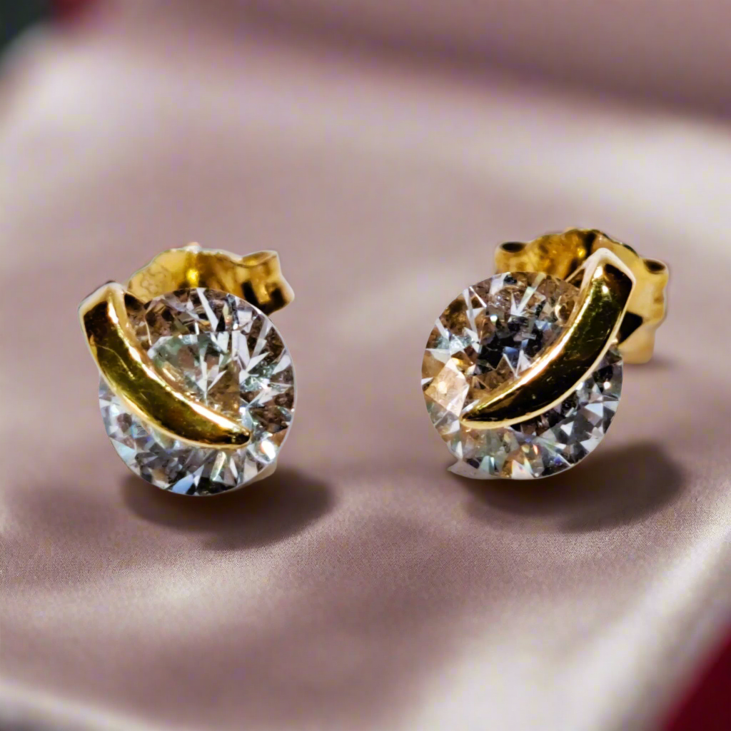 14K gold earrings with zirkons