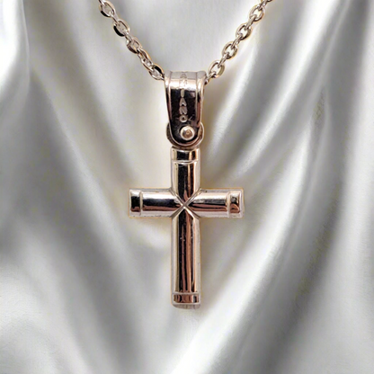 14K White Gold Cross-s