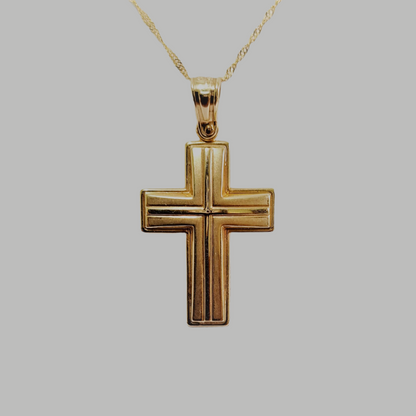 14K Yellow gold cross -B