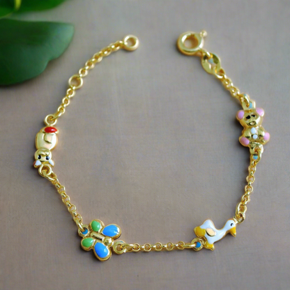 14k Gold bracelet with charms-B