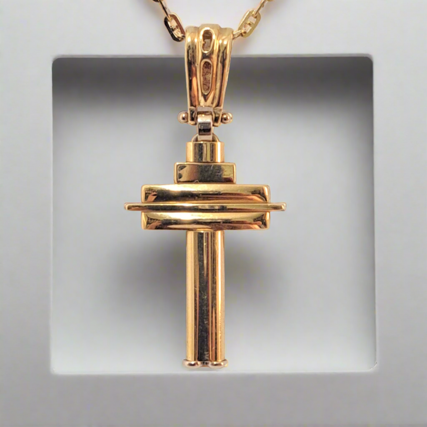 Handmade18k Yellow Gold cross-man