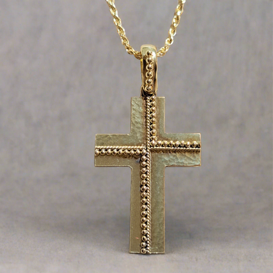 Handmade 18K Yellow Gold Cross