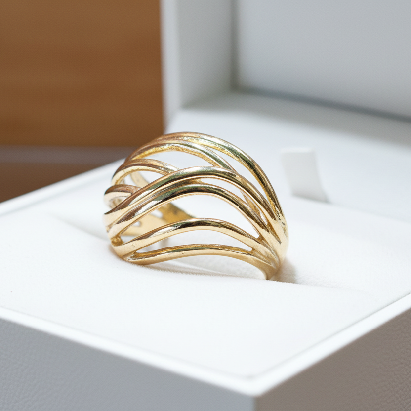Sterling silver ring -B - Katerina Roukouna