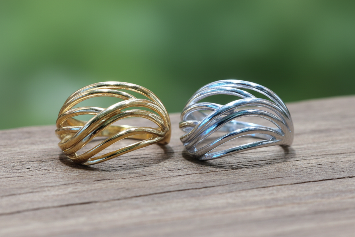 Sterling silver ring -B - Katerina Roukouna