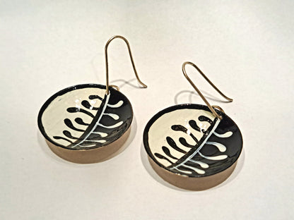 Black and white handmade earrings