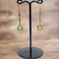 Handmade gold plated sterling silver earrings with peridots
