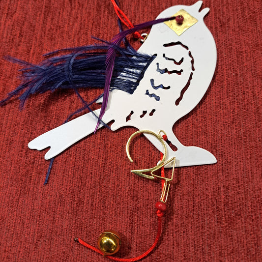 Handmade metallic bird lucky charm