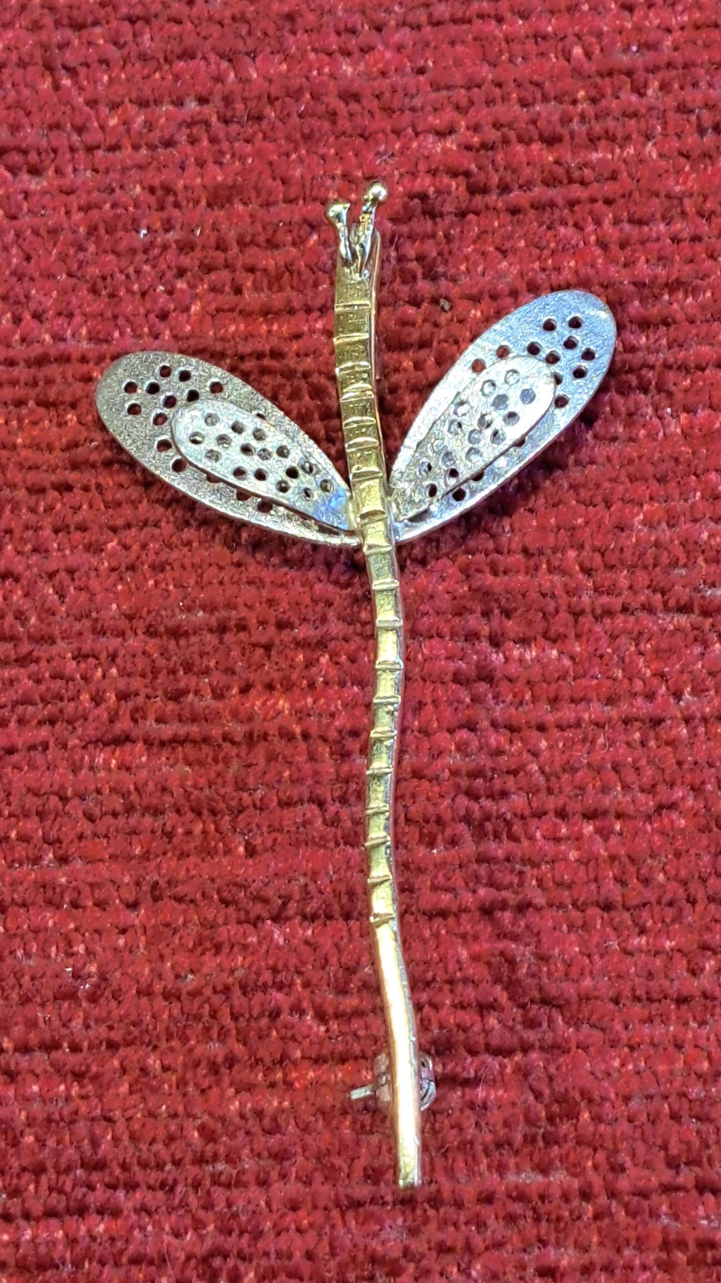 Dragon fly sterling silver brooch