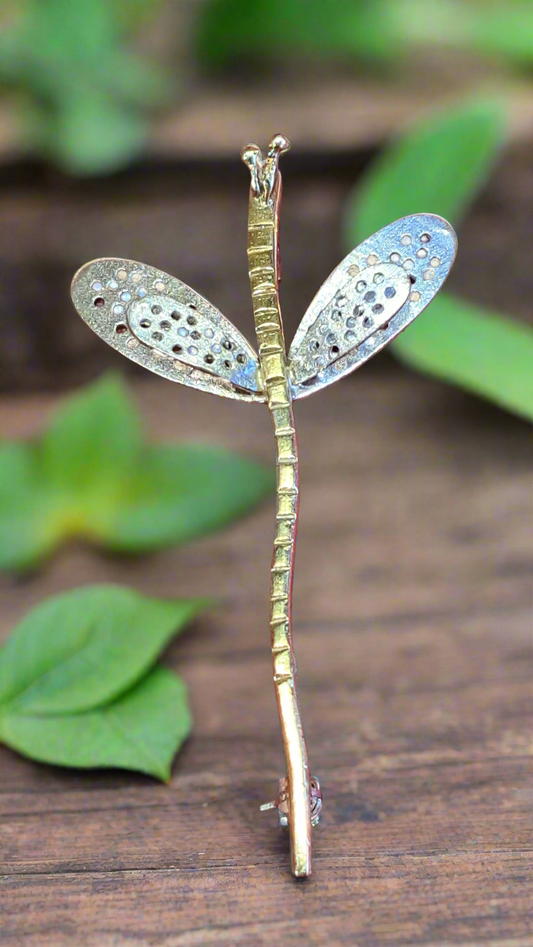 Sterling silver brooch- dragon fly