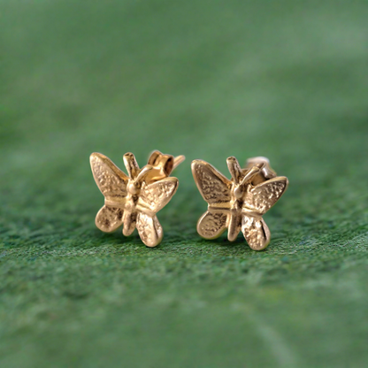 Butteflies stud goldplated earrings