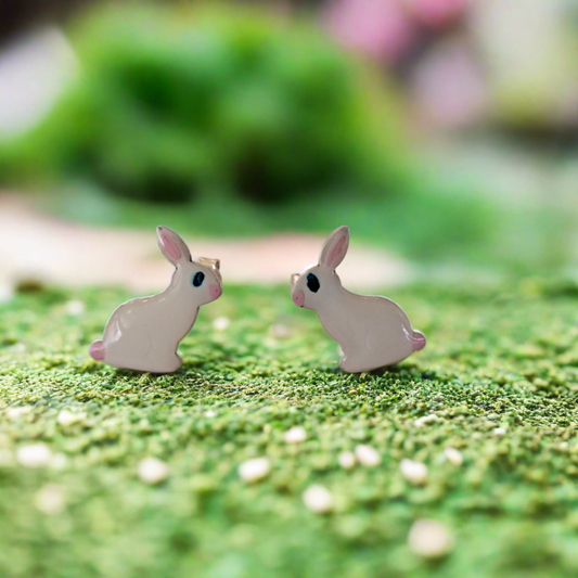 Bunnies - sterling silver earrings