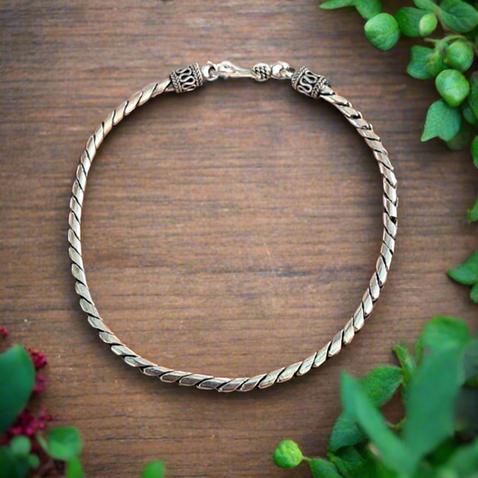 Handamde sterling silver antique bracelet- chain