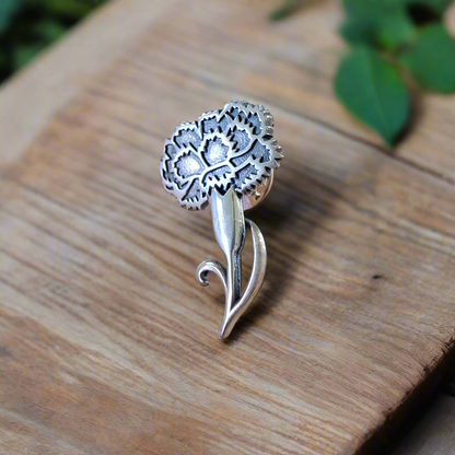 Carnation sterling silver ring