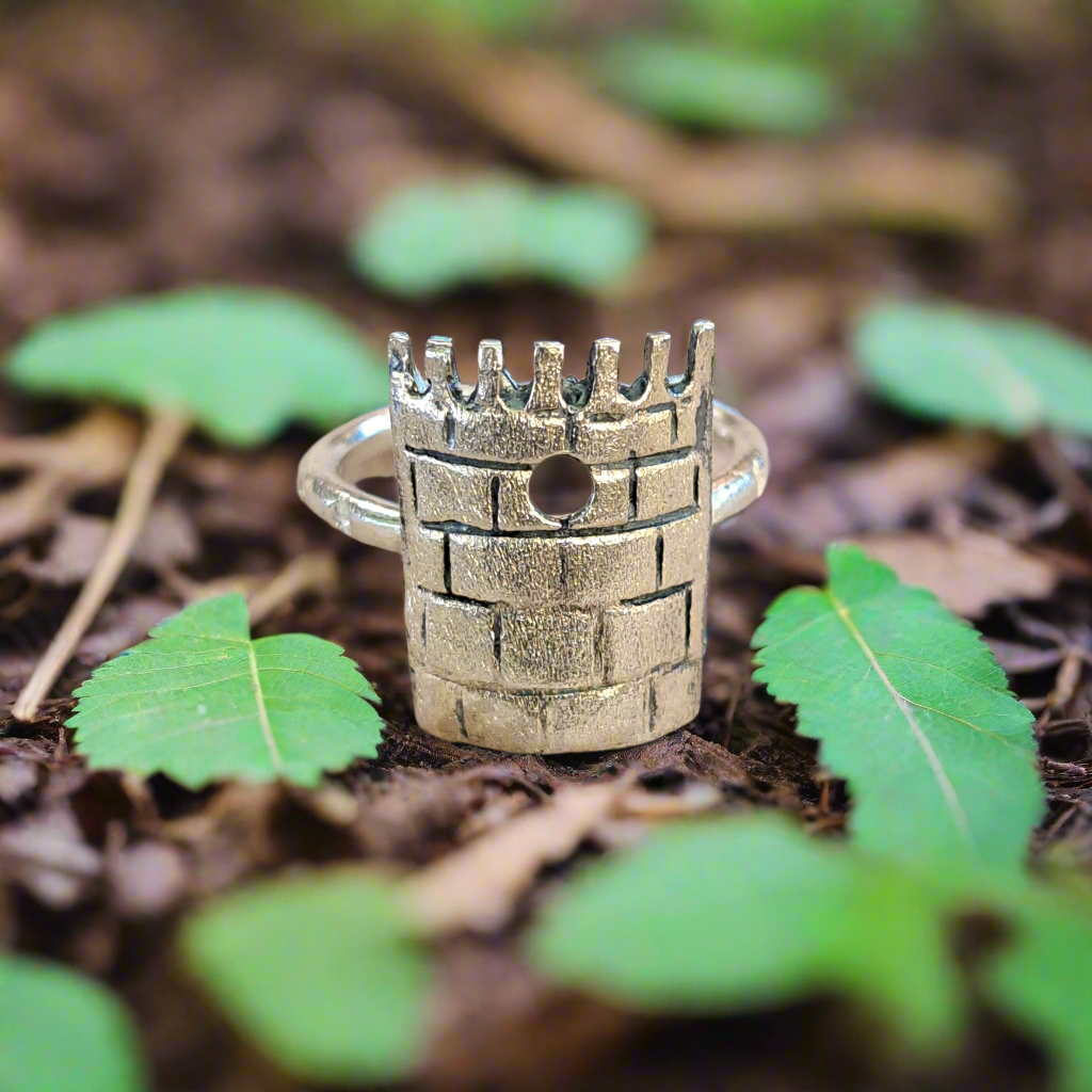 Castle sterling silver ring