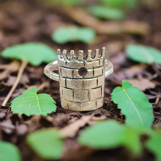 Castle sterling silver ring