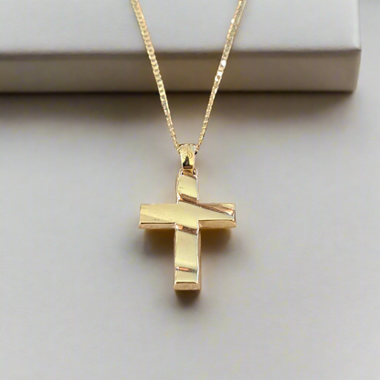 Gold Cross 9K with wavy design