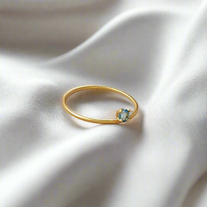 Handmade 14K ring with aquamarine