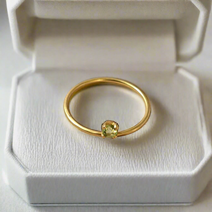 Handmade 14K ring with peridot