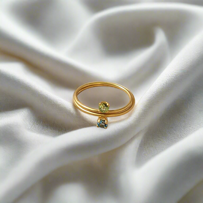 Handmade 14K ring with peridot