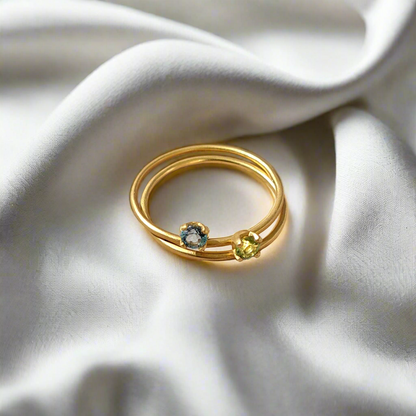 Handmade 14K ring with aquamarine