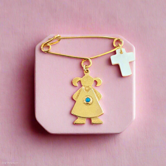 Handmade gold plated sterling silver girl charm