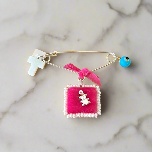 Baby pin girl charm- pink talisman