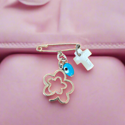 Baby pin charm- double flower