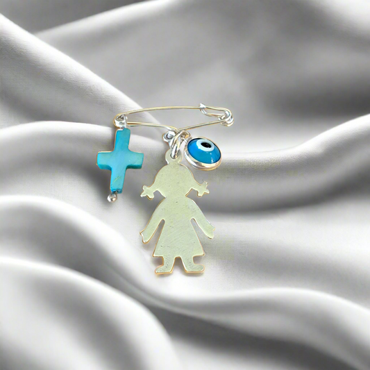 Handmade sterling silver girl- baby charm