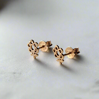 14Κ  flowers, stud earrings