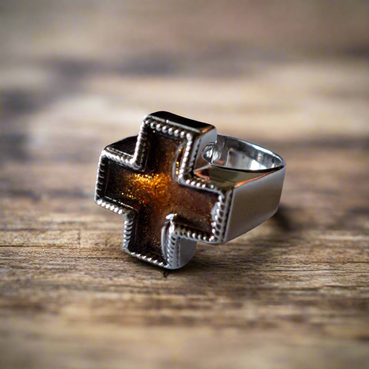 Handmade Cross silver ring