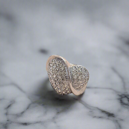 Heart sterling silver ring with zirkons