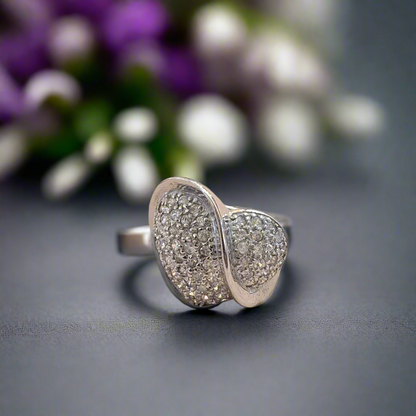 Heart sterling silver ring with zirkons