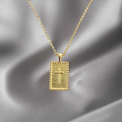 Cross, gold plated sterling silver pendant