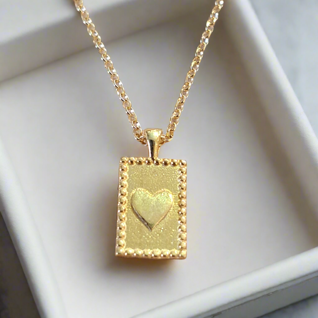 Heart -  gold plated sterling silver pendant