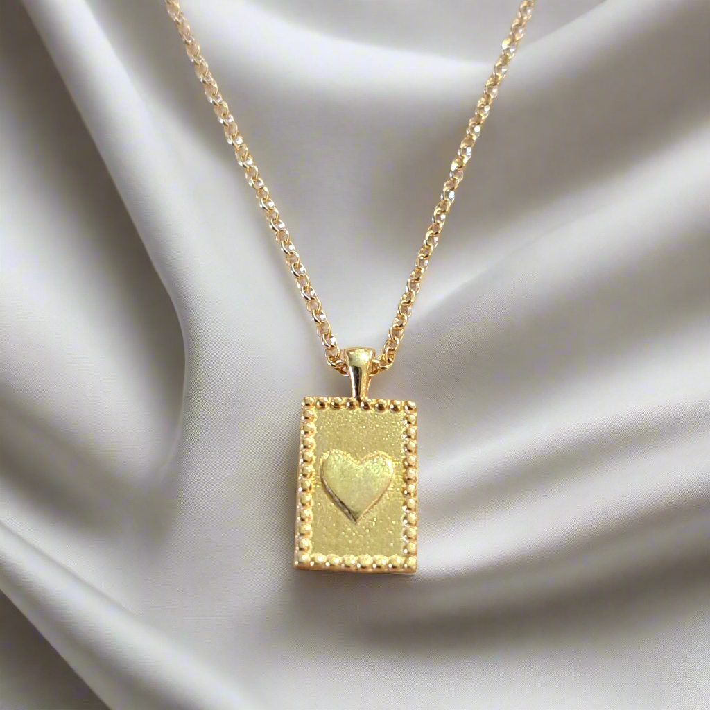 Heart -  gold plated sterling silver pendant